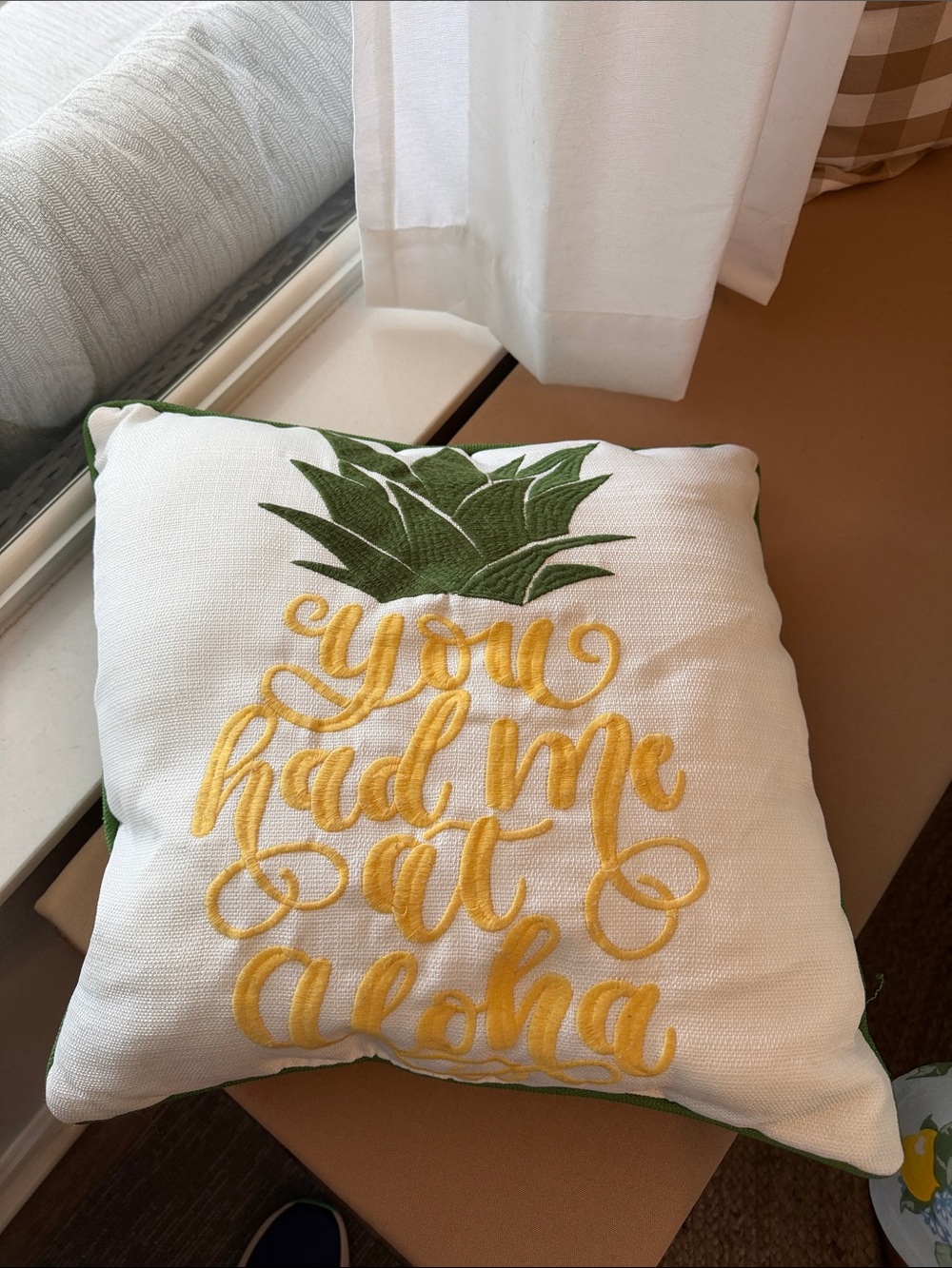 Bright Green Square Accent Pillow